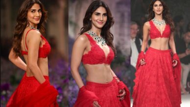 Vaani Kapoor's red bridal lehenga