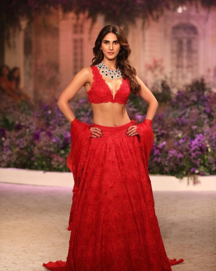 red bridal lehenga